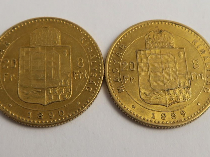 2 pièces Magyar François Joseph or. Frais acheteur 5 % TTC