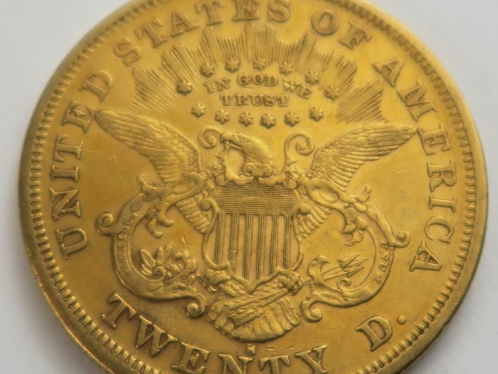 1 pièce de 20 dollars or 1876 S. Frais acheteur 20 % TTC