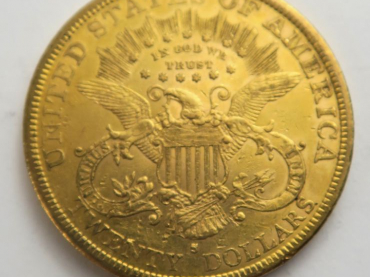 1 pièce de 20 dollars or 1879 S. Frais acheteur 20 % TTC