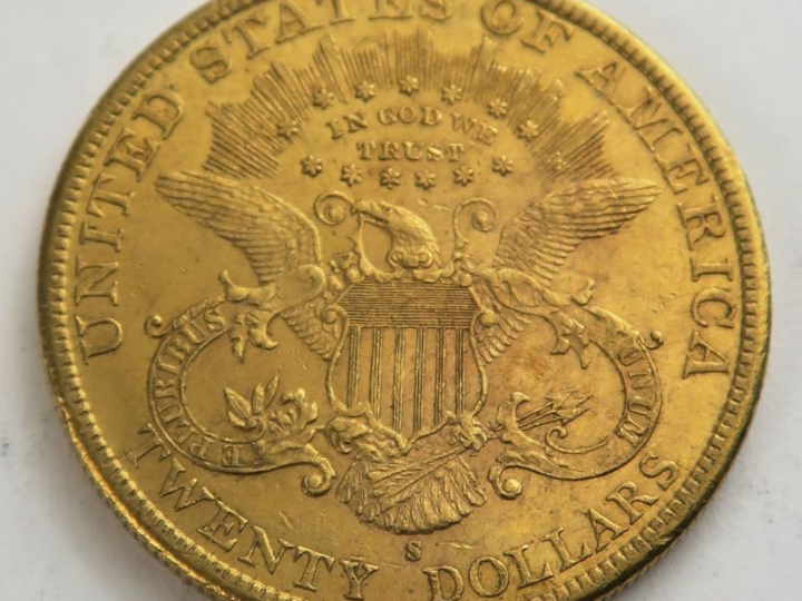 1 pièce de 20 dollars or 1893 S. Frais acheteur 20 % TTC