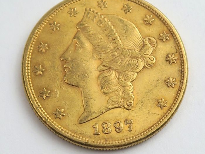 1 pièce de 20 dollars or 1897 S. Frais acheteur 20 % TTC