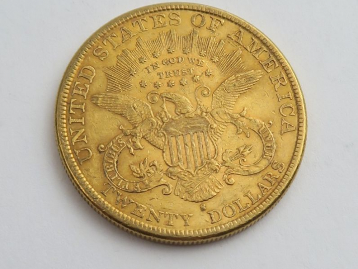 1 pièce de 20 dollars or 1897 S. Frais acheteur 20 % TTC