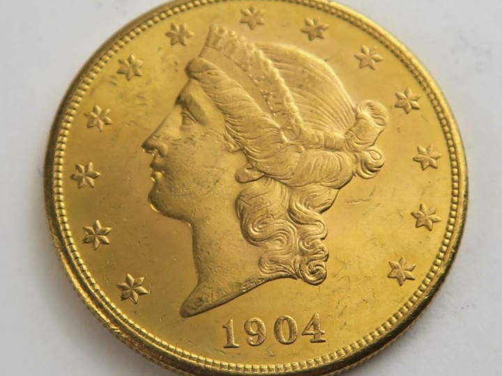 1 pièce de 20 dollars or 1904 S. Frais acheteur 20 % TTC