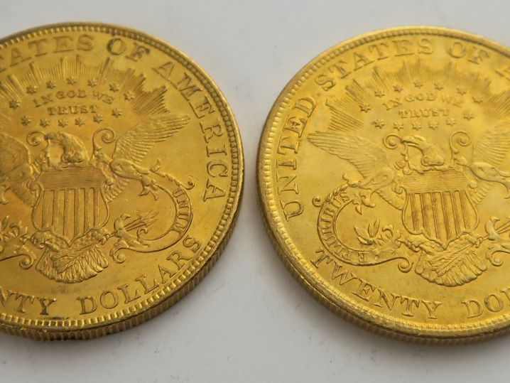 2 pièces de 20 dollars or 1904. Frais acheteur 20 % TTC