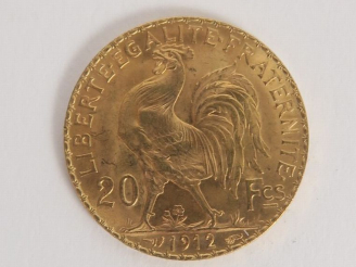 Vente aux enchères 1 Pièce de 20 francs or. Frais acheteur 20 % TTC