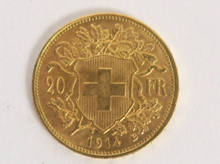 1 pièce de 20 francs suisse. Frais acheteur 20 % TTC
