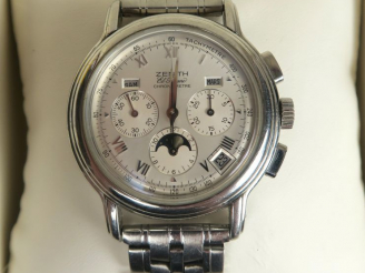 Vente aux enchères ZENITH. Montre El Primero, chronomètre, dans son coffret avec ses docu