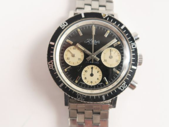 KRITER. Montre chronomètre, cadran et bracelet en acier