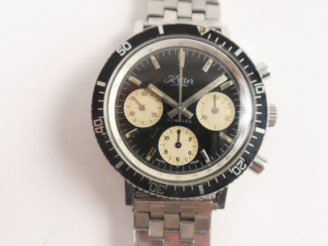 Vente aux enchères KRITER. Montre chronomètre, cadran et bracelet en acier
