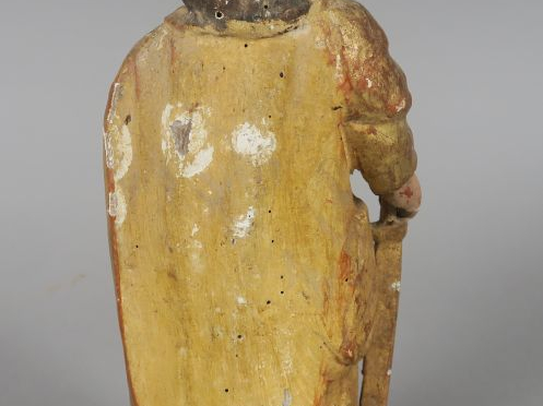 Sculpture fin XVIIIème - début XIXème en bois sculpté, doré et polycho