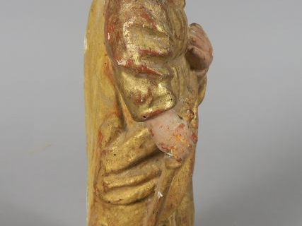 Sculpture fin XVIIIème - début XIXème en bois sculpté, doré et polycho