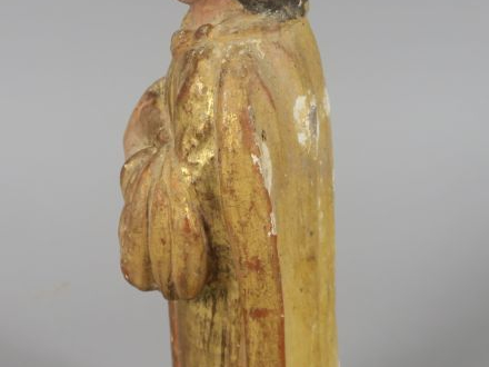 Sculpture fin XVIIIème - début XIXème en bois sculpté, doré et polycho