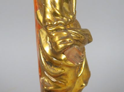 Sujet XIXème en bois sculpté, doré et polychrome "Apôtre" H. 37,5 cm  