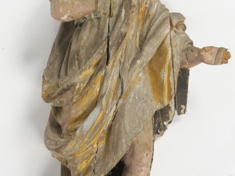 Sculpture début XVIIIème en bois sculpté, polychrome et doré "Saint Je