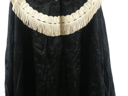 Très belle chape de deuil fin XIXème - début XXème, étoffe façonnée no