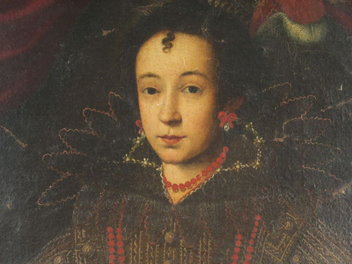 Ecole espagnole fin XVIème - début XVIIème "Portrait de femme au colli