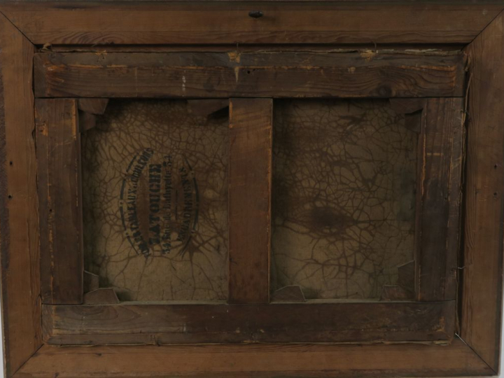 Ecole française XIXème "Vue de Barbizon" Huile sur toile.  34 x 49 cm