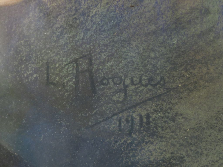 L. ROQUES "Portrait de mademoiselle Taurignac" Pastel. Signé en bas à 