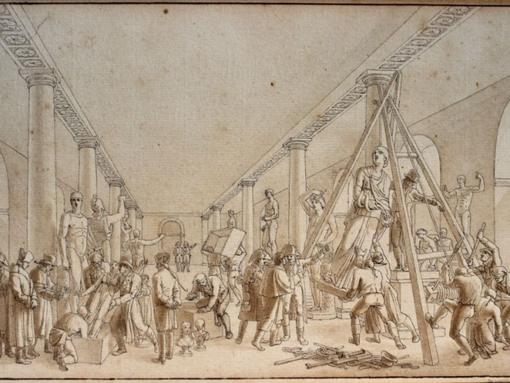 Benjamin ZIX (1772-1811) "Enlèvement des sculptures du musée Cassel, a