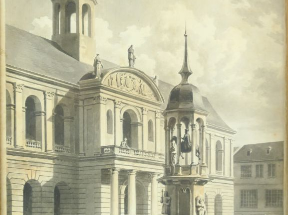 Louis-Pierre BALTARD (1764-1846) "Vue du monument et de la statue éque