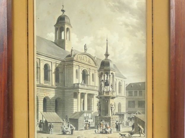 Louis-Pierre BALTARD (1764-1846) "Vue du monument et de la statue éque