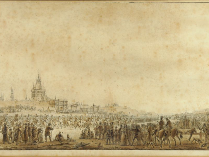 Nicolas-Antoine TAUNAY (1755-1830) "L’arrivée de l’Empereur à Dantzig 