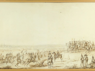 Vente aux enchères Attribué à Horace VERNET (1789-1863) "La revue des troupes par Napoléo