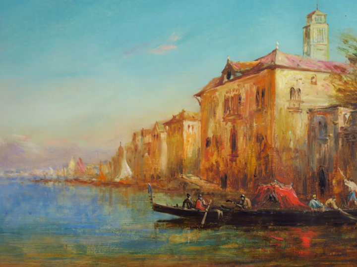 Ecole française XIXème, suiveur de Felix ZIEM  "Le grand canal à Venis