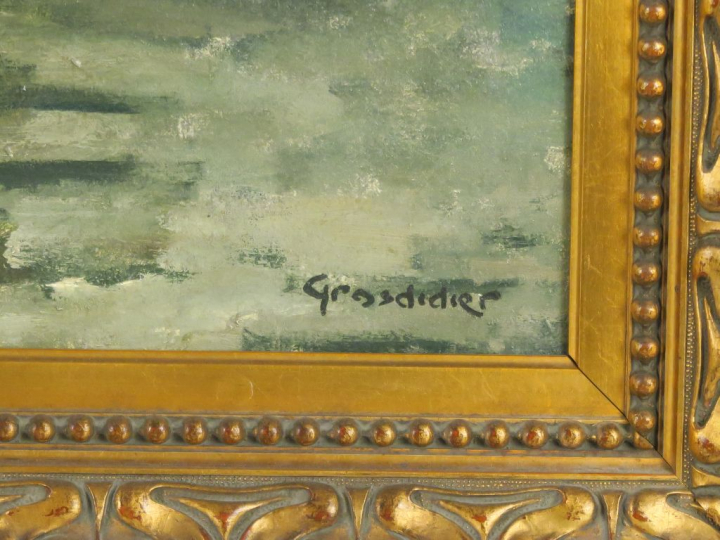 GROSDIDIER  "Paris, le Pont Neuf" Huile sur toile. Signée en bas à dro