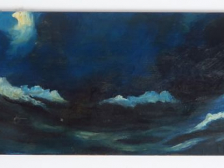 Vente aux enchères Léon HAFFNER  "Marine" Huile sur panneau.  Signée en bas à droite. 17,