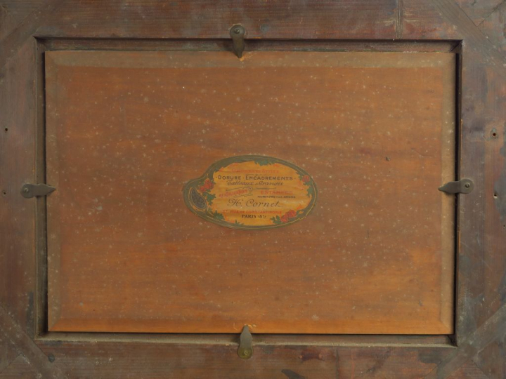 Félix PLANQUETTE  "Fermière menant sa vache au près" Huile sur panneau