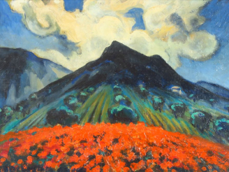 Vente aux enchères André VERDILHAN  "La montagne Sainte Victoire" Huile sur toile. Signée