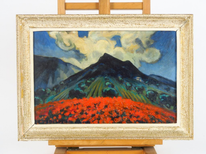 André VERDILHAN  "La montagne Sainte Victoire" Huile sur toile. Signée