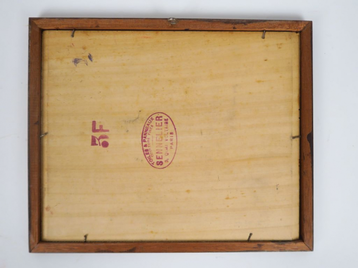 Cécile Patrice BONNET  "Les lavandières" Huile sur panneau.  Non signé