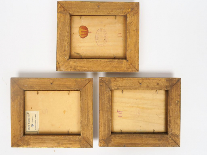 Cécile Patrice BONNET  "Marines" Trois huiles sur panneau. Non signées