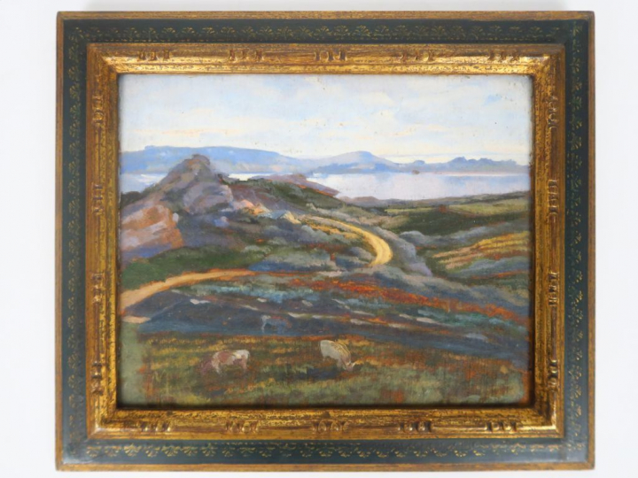 Cécile Patrice BONNET  "Paysages cotiers" Deux huiles sur panneau.  No