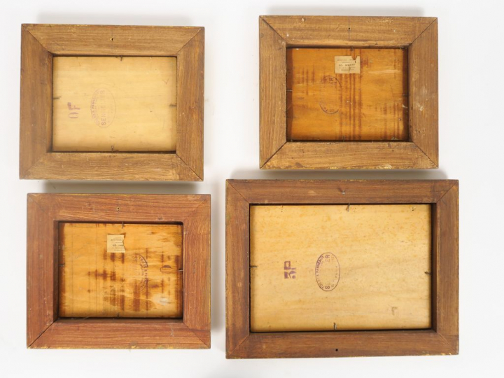 Cécile Patrice BONNET  "Paysages" Quatre huiles sur panneau.  Non sign