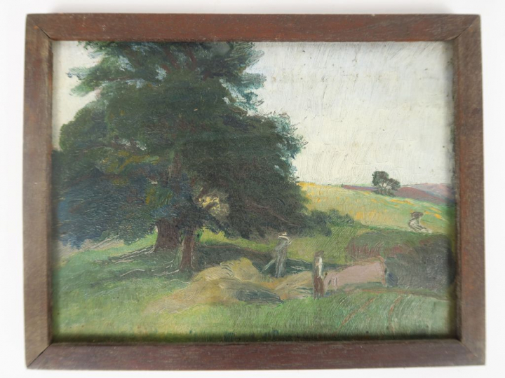 Cécile Patrice BONNET  "Paysages" Quatre huiles sur panneau et une hui