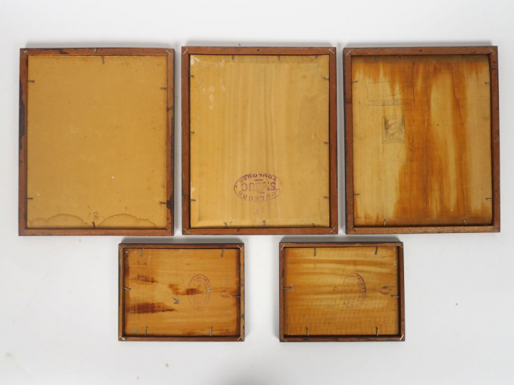 Cécile Patrice BONNET  "Paysages" Quatre huiles sur panneau et une hui