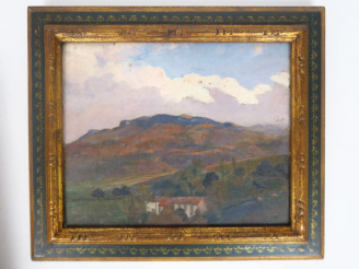 Vente aux enchères Cécile Patrice BONNET  "Paysages montagneux" et "Vue de hameau" Deux h