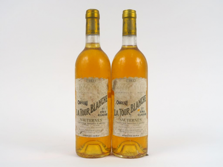 2 BOUTEILLES CHÂTEAU LA TOUR BLANCHE 1er CC SAUTERNES- 1983 - BG