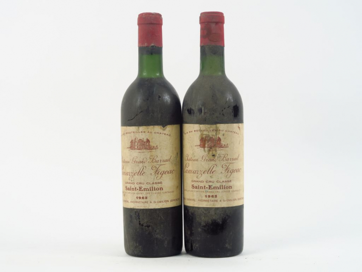 2 BOUTEILLES CHÂTEAU LAMARZELLE FIGEAC GCC ST EMILION - 1962 - BG/BS