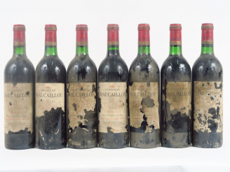 Vente aux enchères 7 BOUTEILLES CHÂTEAU MAUCAILLOU MOULIS - 1983 - 6 BG/ETA