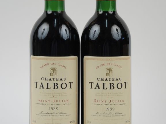 2 BOUTEILLES CHÂTEAU TALBOT GCC ST JULIEN - 1989 - BG