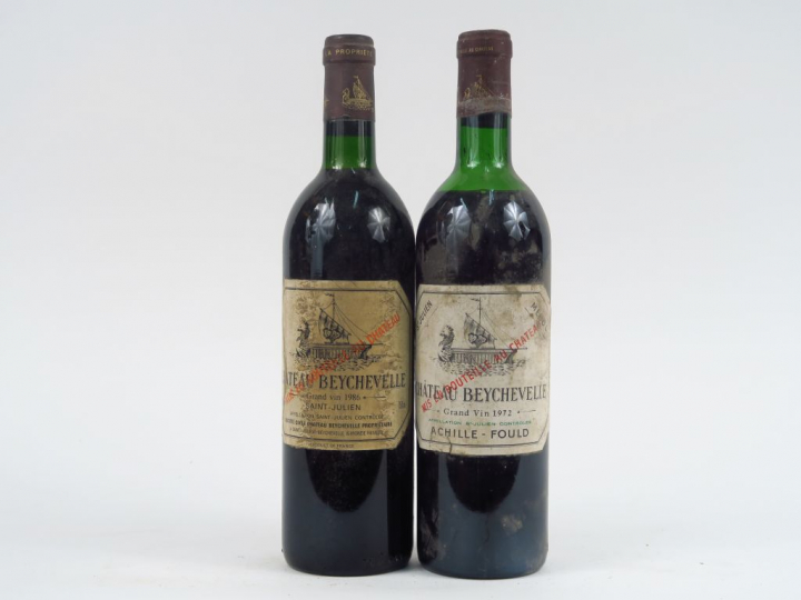 2 BOUTEILLES CHÂTEAU BEYCHEVELLE GCC ST JULIEN - 1 de 1986 BG/ES - 1 d