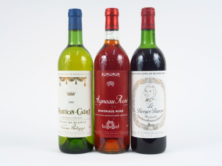 3 BOUTEILLES BARON PHILIPPE DE ROTHSCHILD : 1 LE BERGER BARON ROUGE HE
