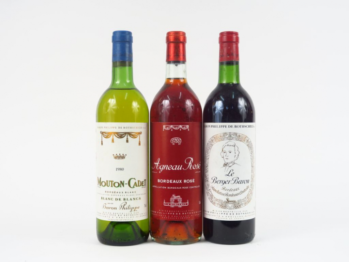 3 BOUTEILLES BARON PHILIPPE DE ROTHSCHILD : 1 LE BERGER BARON ROUGE BG