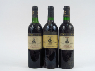 Vente aux enchères 3 BOUTEILLES CORDIER : 2 PAUILLAC 'COLLECTION PRIVEE' 1985 BG + 1986 H