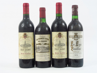 Vente aux enchères 4 BOUTEILLES : 1 CHÂTEAU LA GRACE DIEU DES PRIEURS GC ST EMILION 1982 