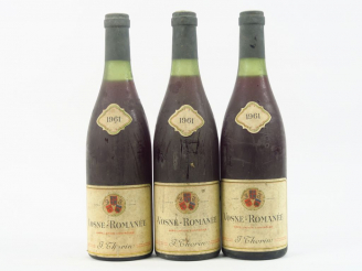 Vente aux enchères 3 BOUTEILLES VOSNE ROMANEE J. THORIN - 1961 - 2 à 2,5 CM/3 CM
